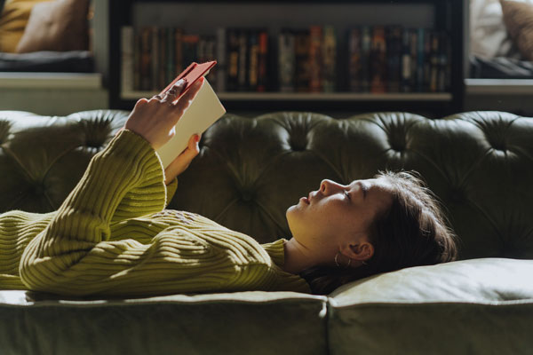 Woman reading a book