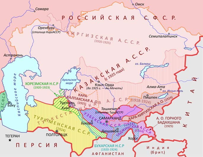 Map of Central Asia