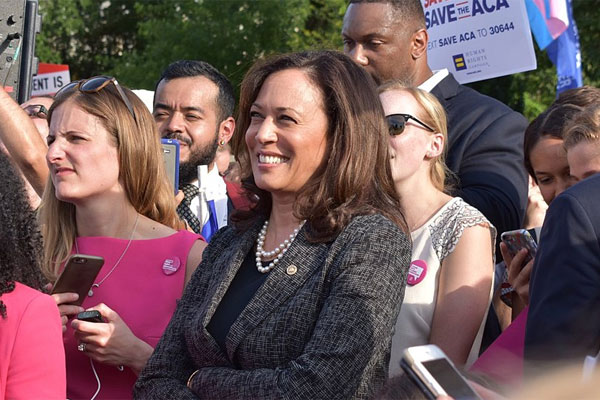 Kamala Harris in a crowd