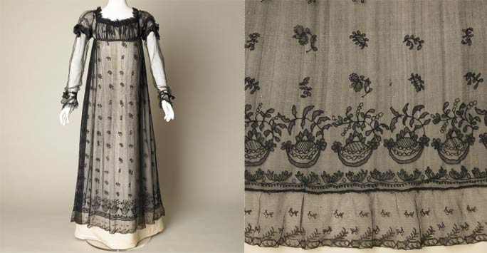 Black and white 19th century dress