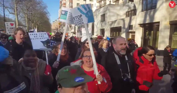 People taking part in a protest march