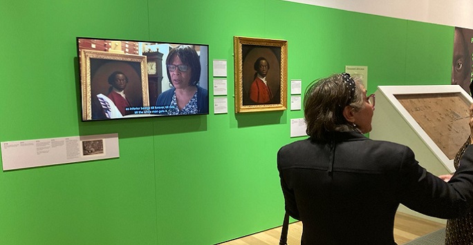 Content from the In Plain Sight exhibition against a green wall currently displayed at the Royal Albert Memorial Museum, Exeter