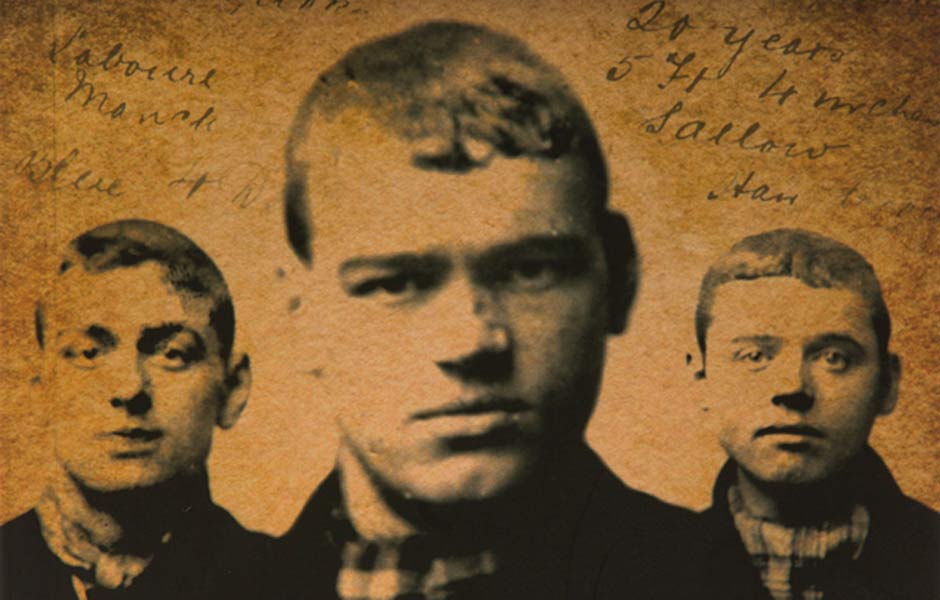 Archive photograph of Victorian gang members