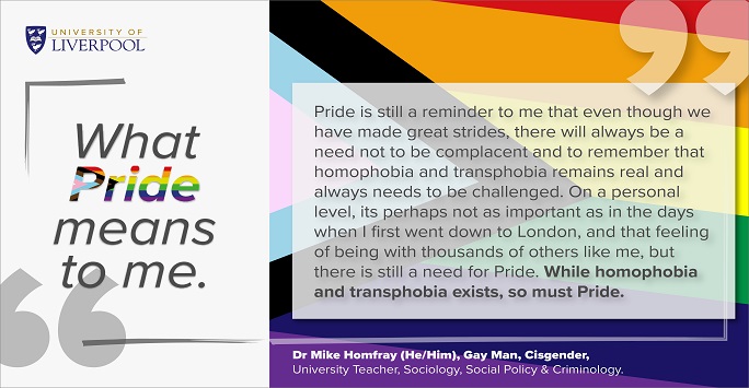 What pride means to me Dr Mike Homfray