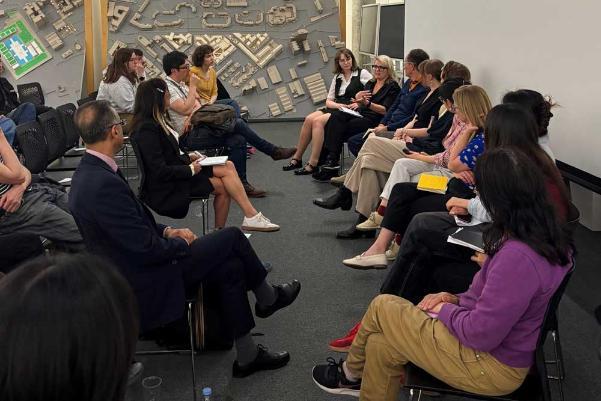 Delegates engaged in a discussion.