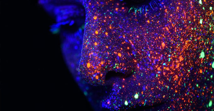 A glittery face