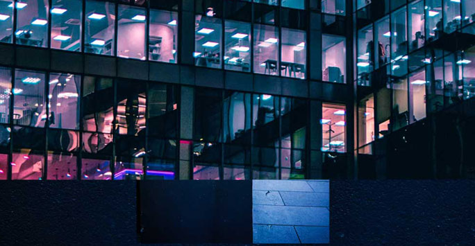 A building at night
