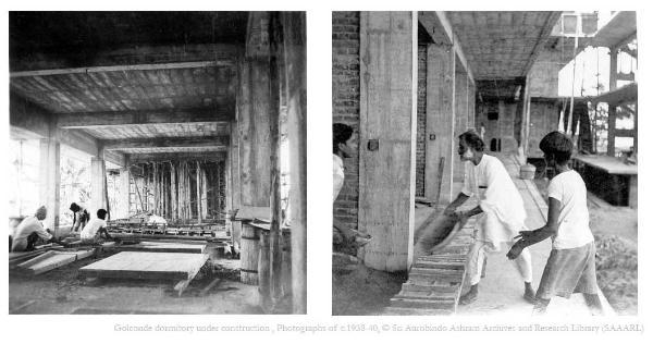 A B&W phot of Indian construction workers, 1938-40