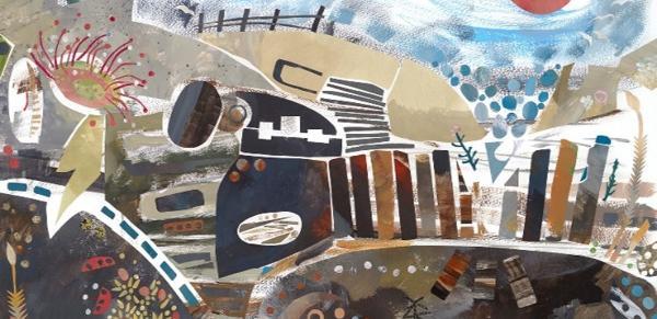 Collage by artist and archaeologist Rose Ferraby