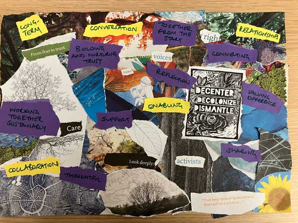 Collage produced by Liz Stewart, Museum of Liverpool at the Ethics for Social Justice Research workshop