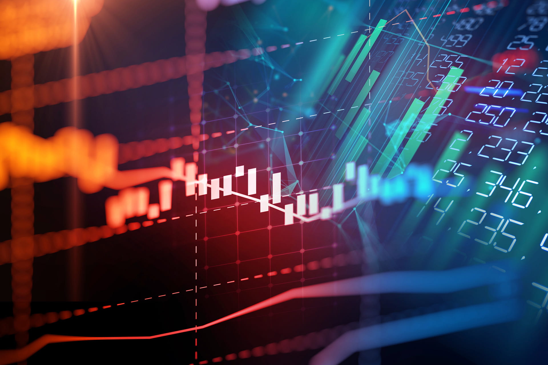 Financial markets charts and numbers