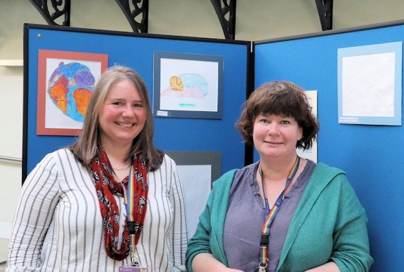Dr Rosie MacDiarmid and Dr Fay Penrose at the exhibition