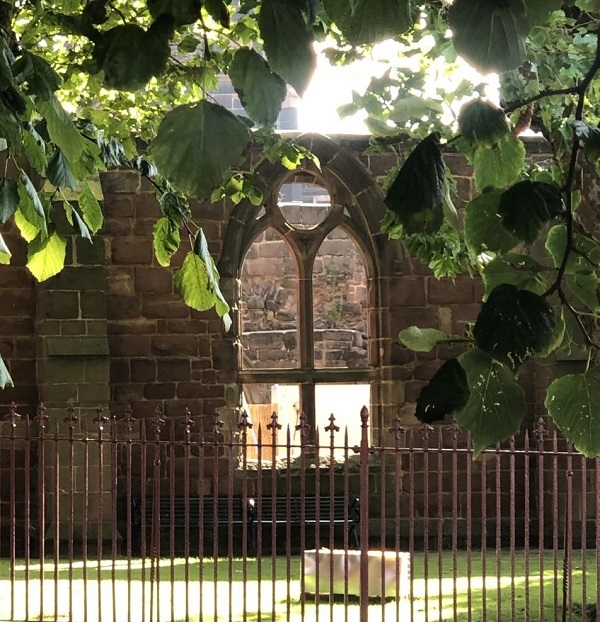 The gates of Birkenhead Priory on the Wirral
