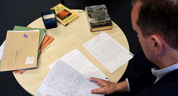 Professor Frank Shovlin researching the letters of John McGahern