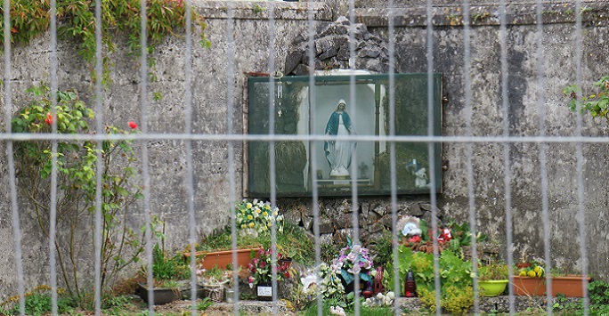 Flowers left at the site of the Bon Secours, Mother and Baby Home, Tuam