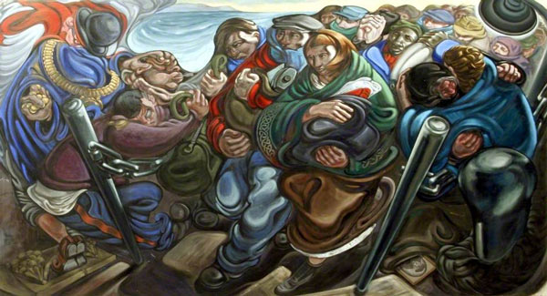 Irish Emigrents painting