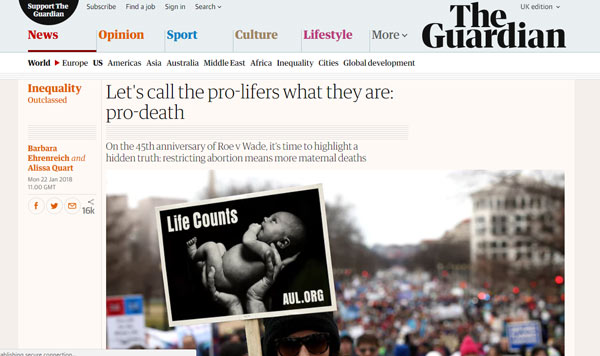 Guardian abortion headline