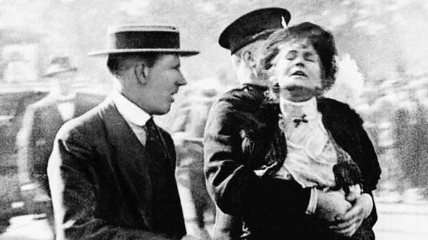 a woman being arrested