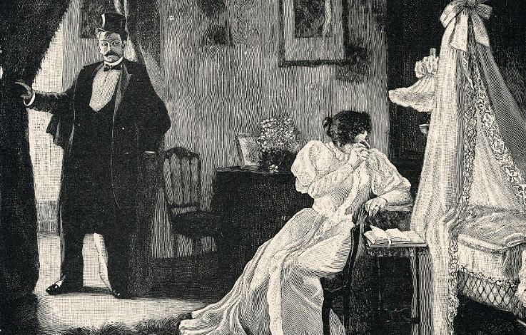 Illustration of a husband and wife having an argument.