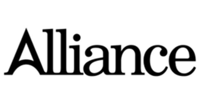 the word 'alliance' in plain black text on a white background. This is the Alliance Party logo
