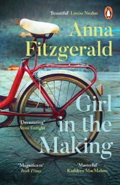 Book Cover - showing the rear while of a red framed bicycle - for Girl in the Making by Anna Fitzgerald