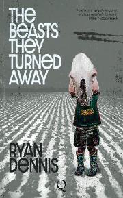 The Beasts They Turned Away by Ryan Dennis book cover - abstract image of white haired person with hair covering their face. Book title and authors name are left aligned