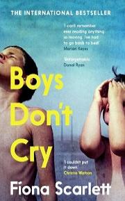 Boys by Fiona Scarlett book cover. Image of two young boys looking up at the sunshine. Book title is aligned to the left and is in yellow text