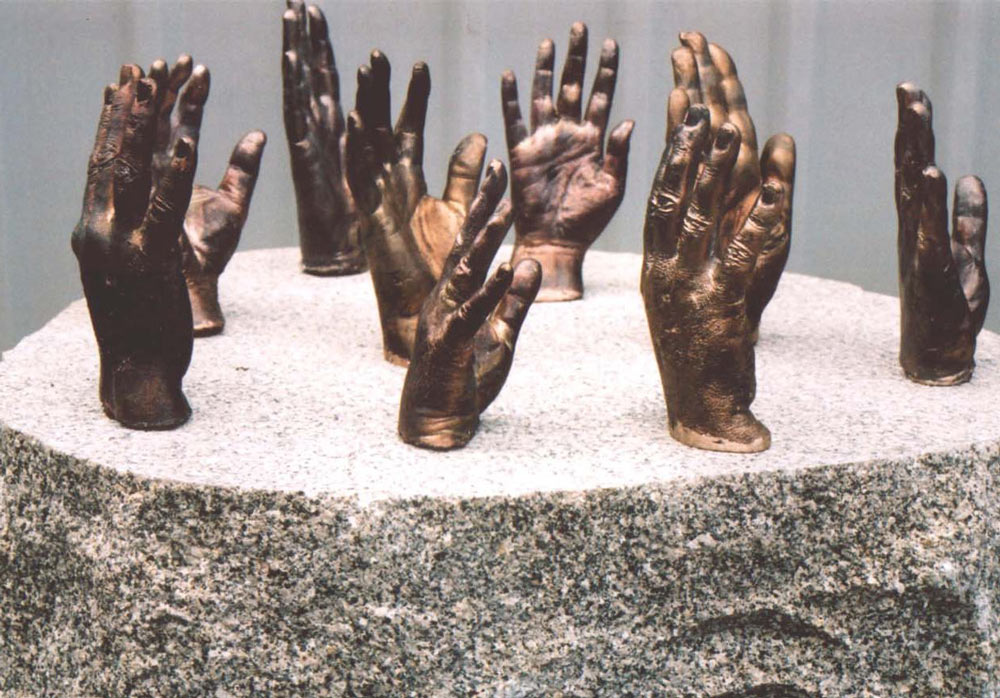 Hands sculptures in granite