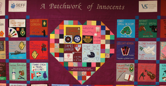Embroidered quilt 'A Patchwork of Innocents'