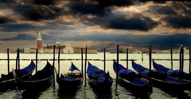 gondolas in venice canal