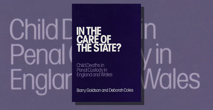 Barry Goldson In Care of the State book cover with white text on a blue background