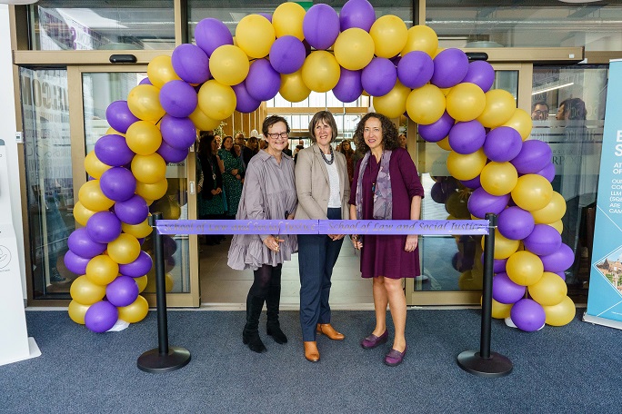 Official SLSJ Building Opening - Ribbon Cutting on 11th May 2022, with Anna Vowles, Prof Dame Janet Beer and Prof Debra Morris.