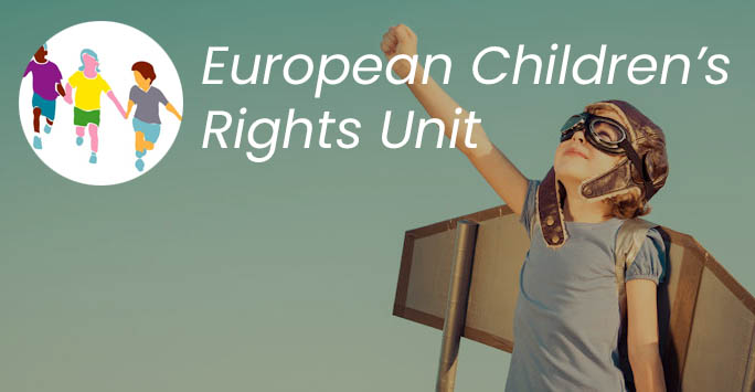 European Children's Rights Unit logo - image of child dressed as super hero