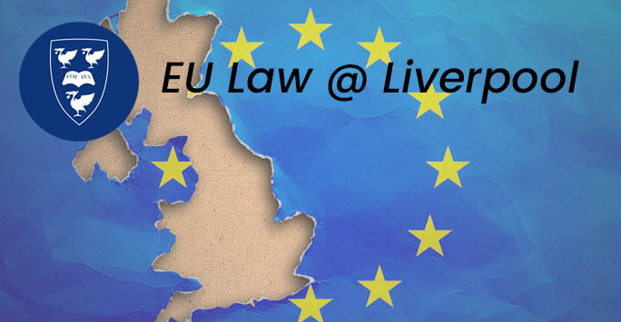 EU Law @ Liverpool logo - image of EU flag with shape of British Isles cut out