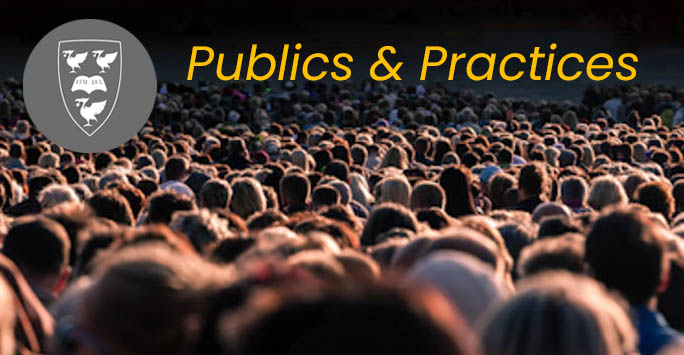 Publics and Practices logo with photo of crowd of people