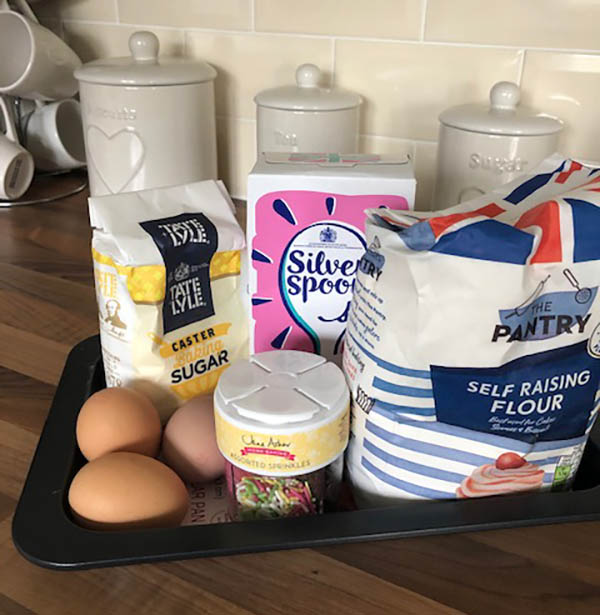 Image of School cake ingredients