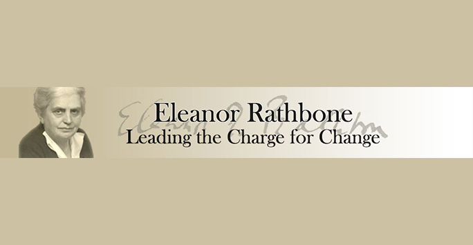 Page header detailing the eleanore rathbone archives name leading the charge for change