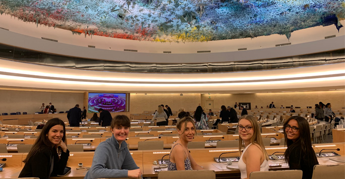 LLM students in the Human Rights and Alliance of Civilizations Room