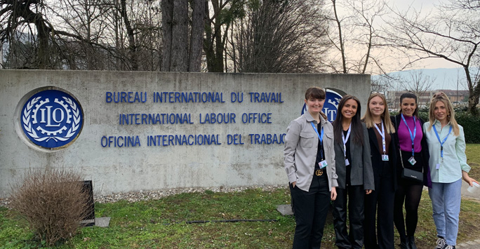 LLM students visiting the International Labour Organisation.