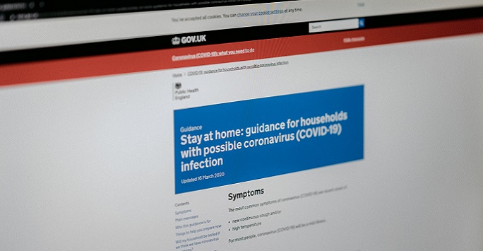 Self-isolation UK Government website guidance by Annie Spratt on Unsplash