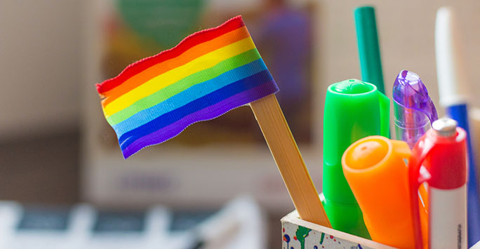 Rainbow flag and stationary