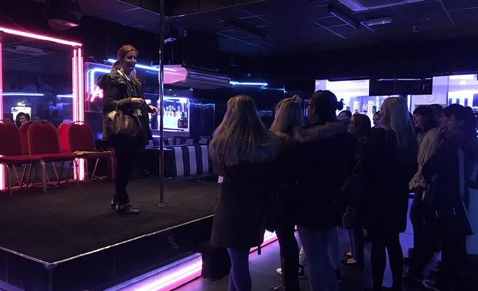 Gemma Ahearne providing a tour around dance clubs