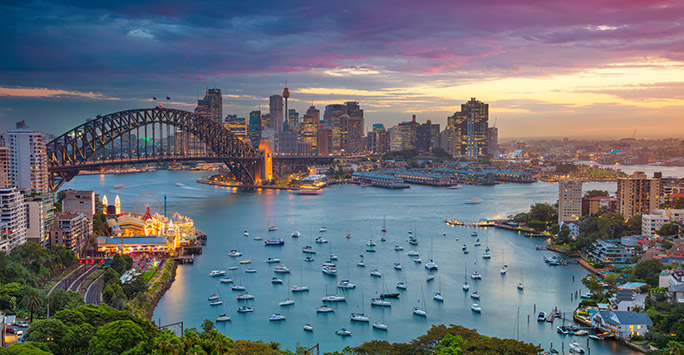 Photo of Sydney harbour and skyline