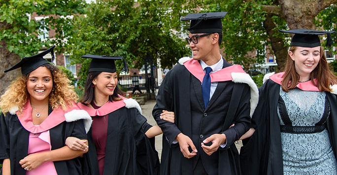 Happy students graduating