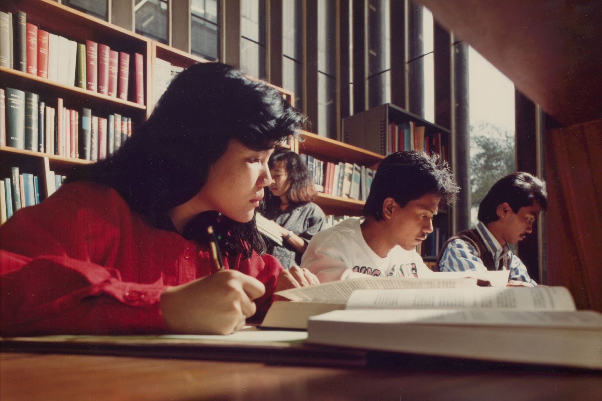 1980's Law students at work in the Law Library