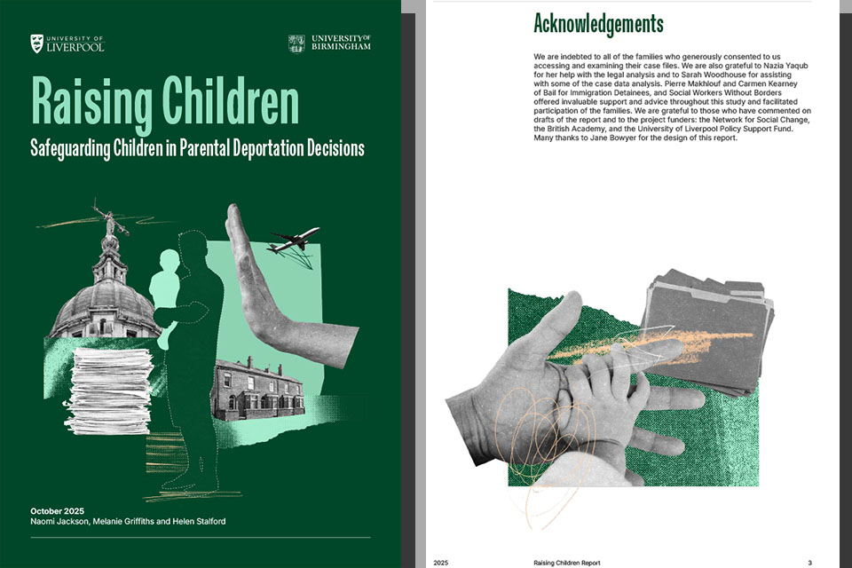 Raising Children report cover with acknowledgments page