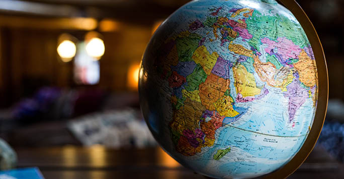 A photo of a globe.