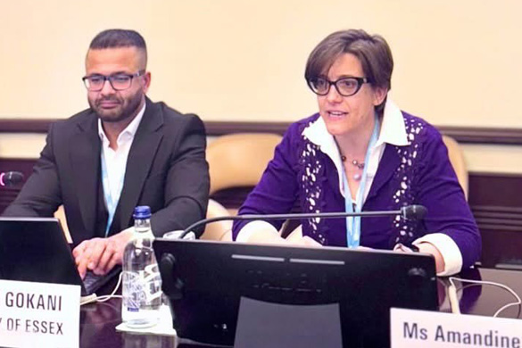 Dr Nikhil Gokani and Prof Amandine Garde at the 78th World Health Assembly in Geneva