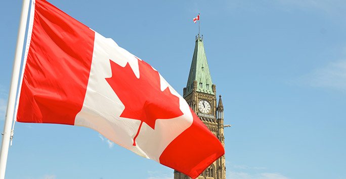 A picture of the Canadian Flag