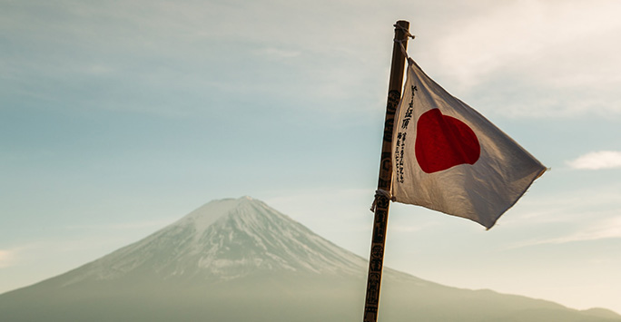 A picture of the Japanese Flag